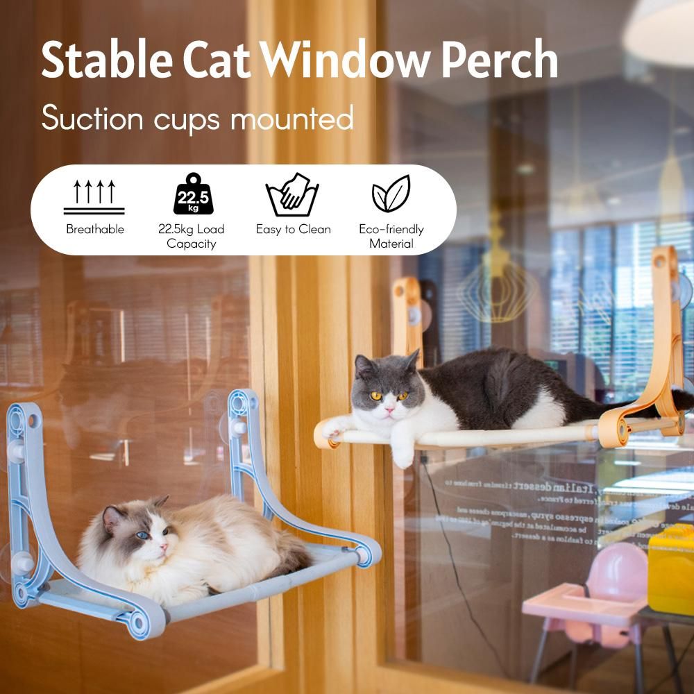 Cat Window Perch Cat Window Hammock Cat Resting Shelf 360° Sunny Seat for Cats Suction Cups Mounted Extra Large Space Saving Cat Bed for Indoor Glass Window