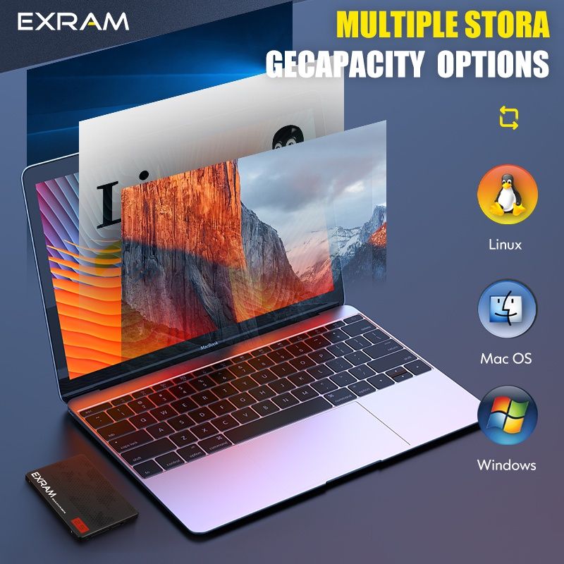EXRAM SSD120GB 128GB 240GB 480GB 512GB SATA3 2.5" Hard Disc Internal HDD For Laptop Desktop Windows