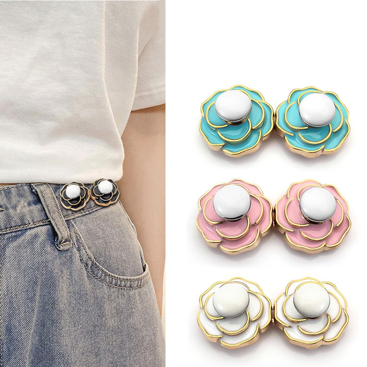 Jeans Tighten Waist Buckle Removable Jeans Button Pin