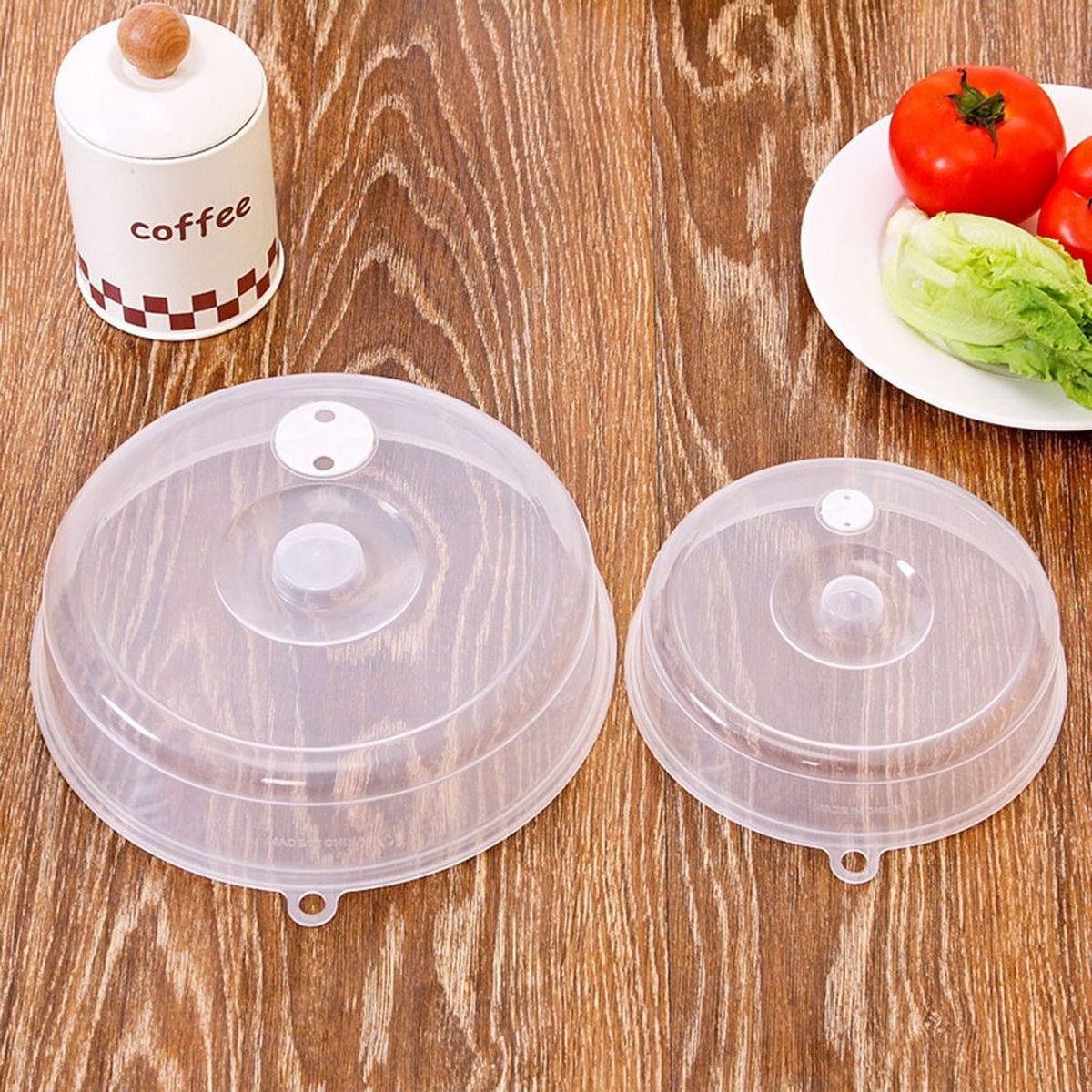 CO Large Microwave Splatter Cover With Steam Vents Fresh-keeping Plate Bowl-transparent