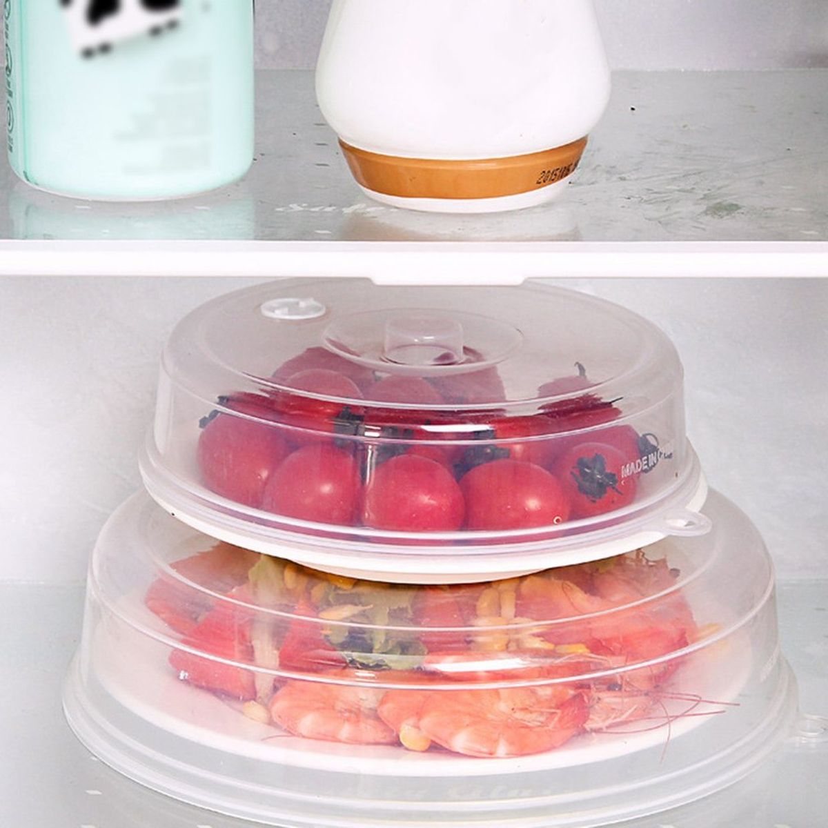 CO Large Microwave Splatter Cover With Steam Vents Fresh-keeping Plate Bowl-transparent