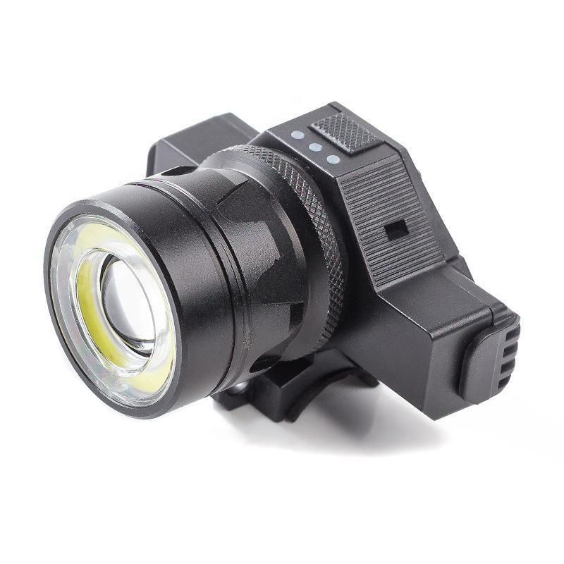 New T6 bicycle headlight warning light zoom aluminum alloy headlight riding light 300 lumens headlight detachable black