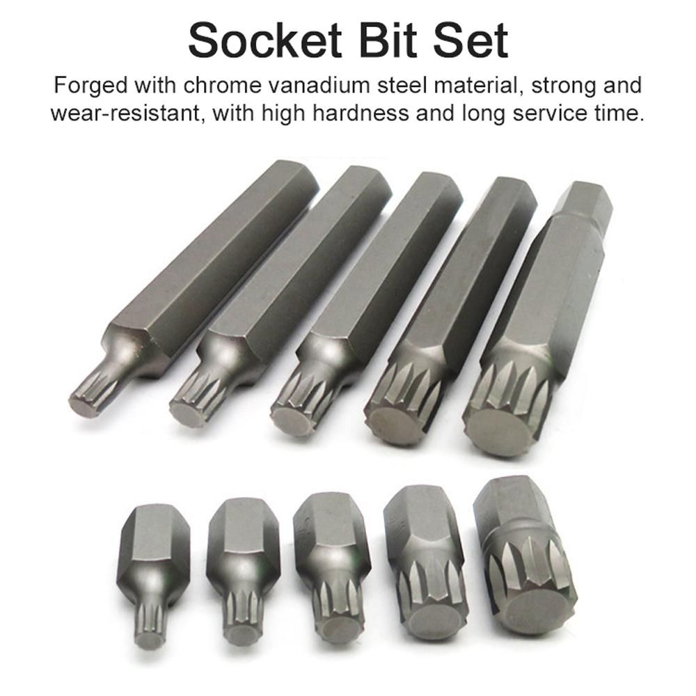 40PCS Chrome-vanadium Steel Bicycle Inner Hexagon Bit Twelve Point Bits Socket Combination Set Bike Repairing Tools