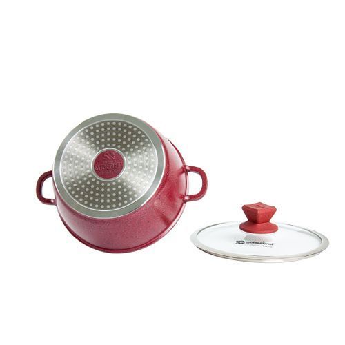 Marble Diecast Set 5pcs Non-stick Red Pot