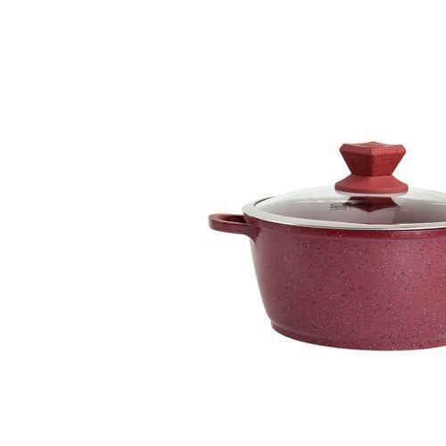 Marble Diecast Set 5pcs Non-stick Red Pot