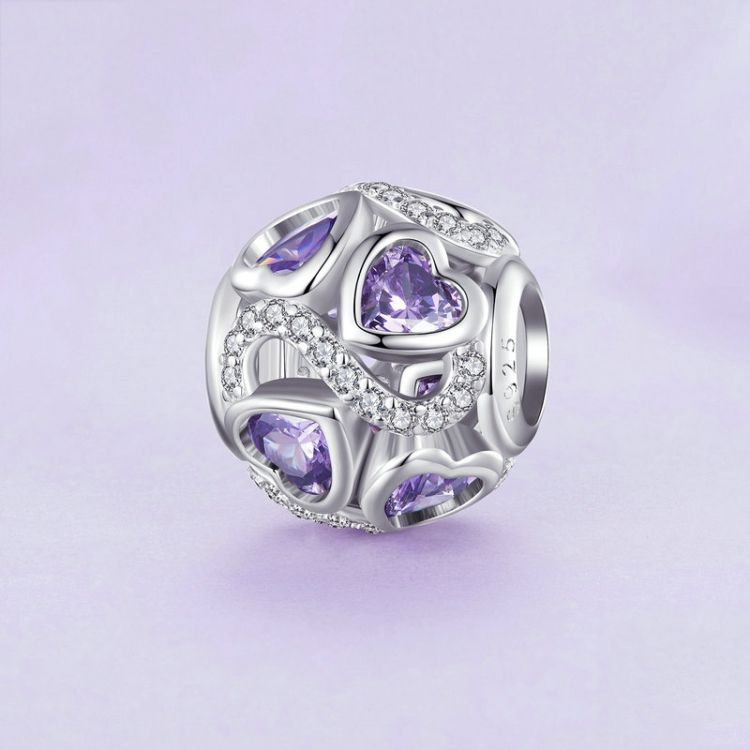 SCC2452 Love Infinity Heart Zircon Bracelet Beads