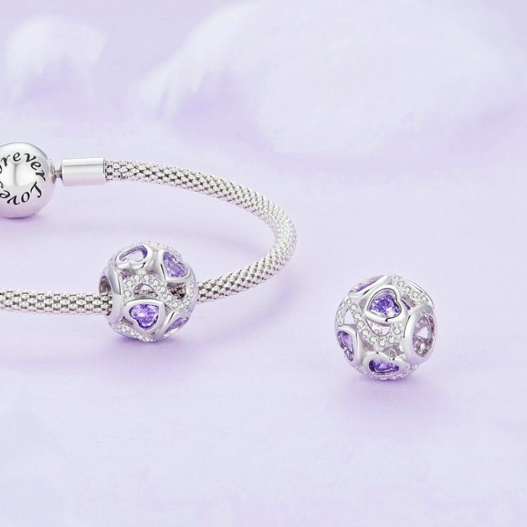 SCC2452 Love Infinity Heart Zircon Bracelet Beads