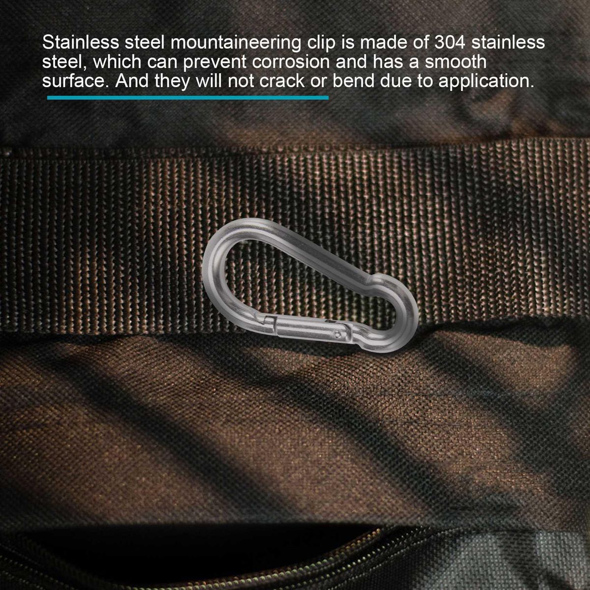 6Pcs Stainless Steel Spring Snap Hook Carabiner, Small
