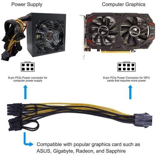 8Pack 6-Pin To Dual 8 (6 + 2)-Pin PCIe Adapter