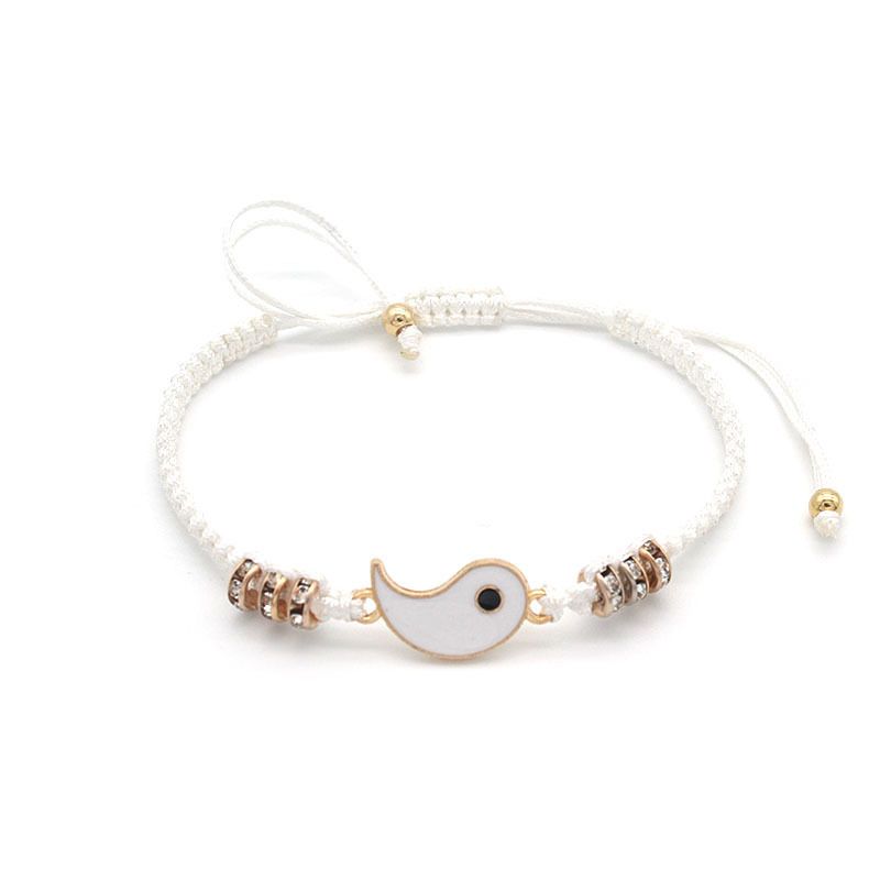 2Pcs/Set Couple Yin-Yang Tai-Chi Bracelets For Best Friends Lovers -Gold