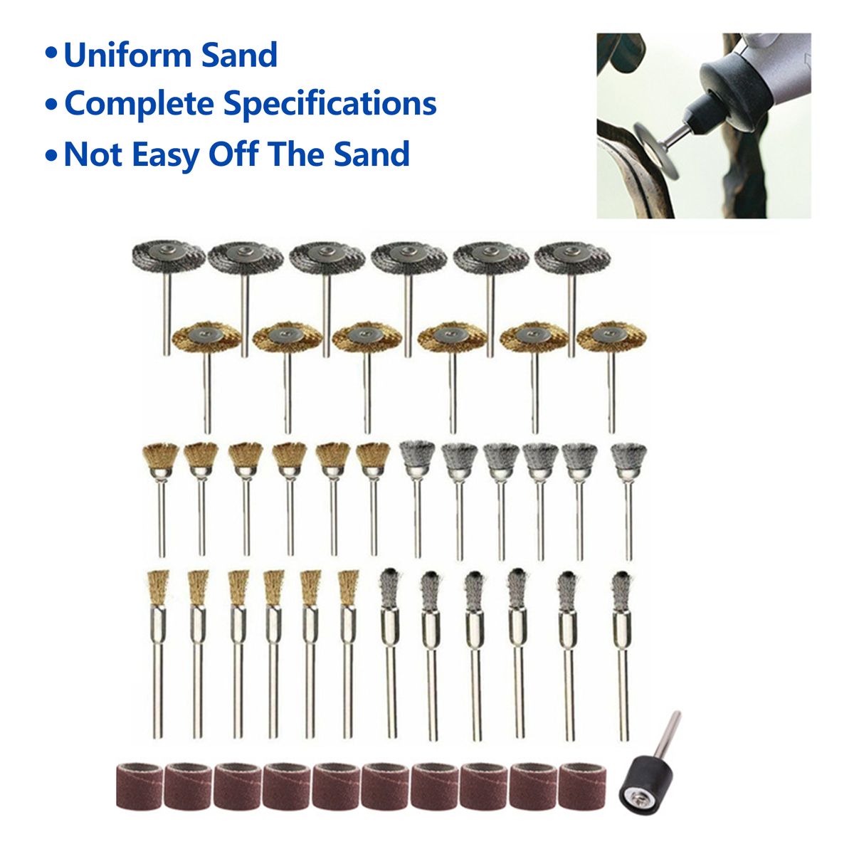 47PCS Steel Wire Brass Brush Polishing Brush Grinding Wheel