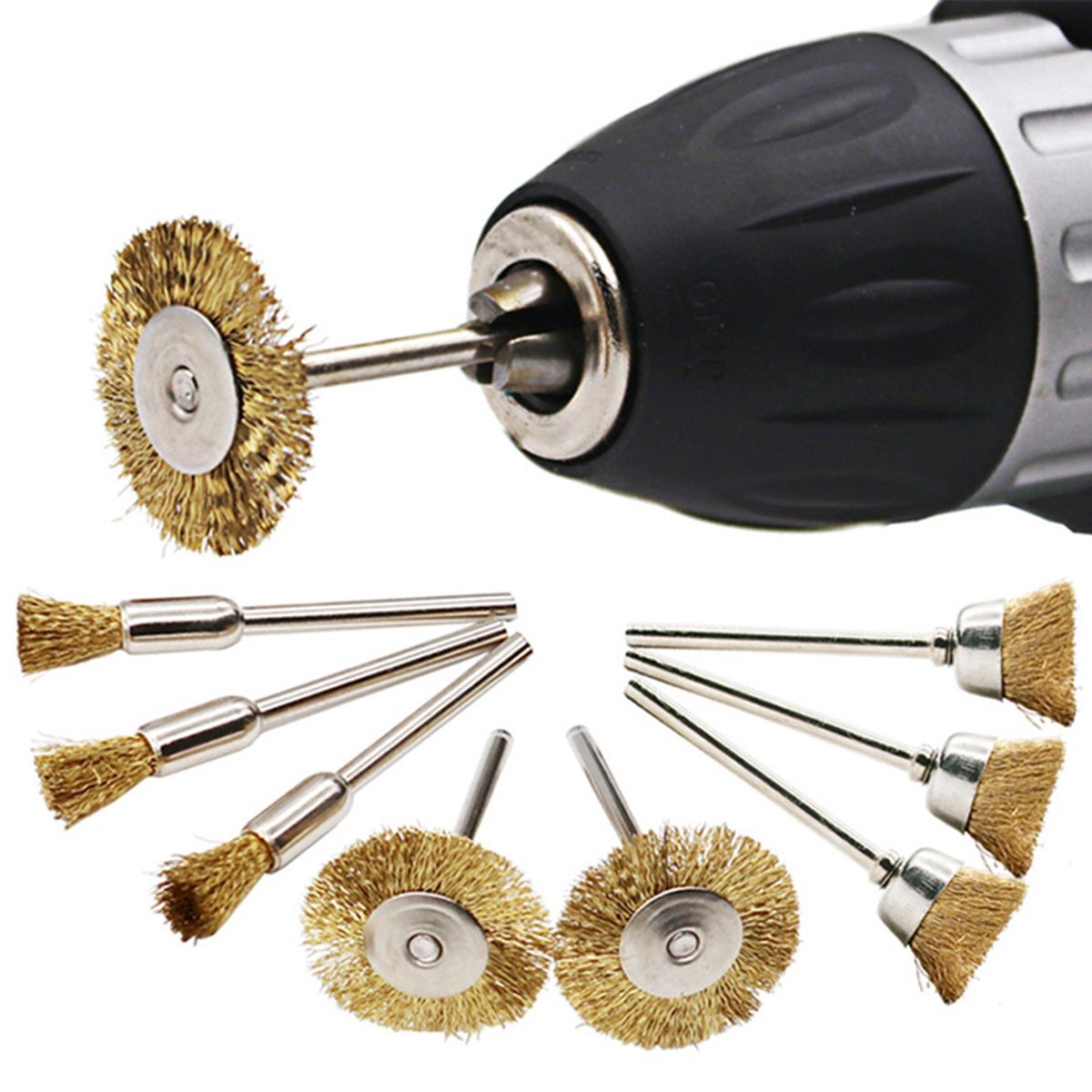 47PCS Steel Wire Brass Brush Polishing Brush Grinding Wheel