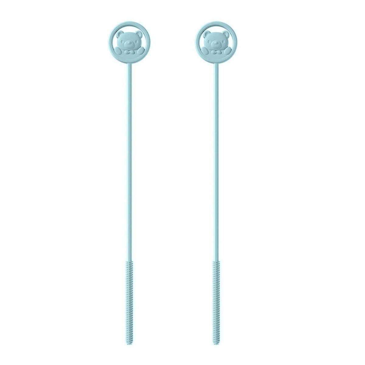 Silicone Straw Brush Sips 3-pack Reusable Straw amp Lid Brushes Blue