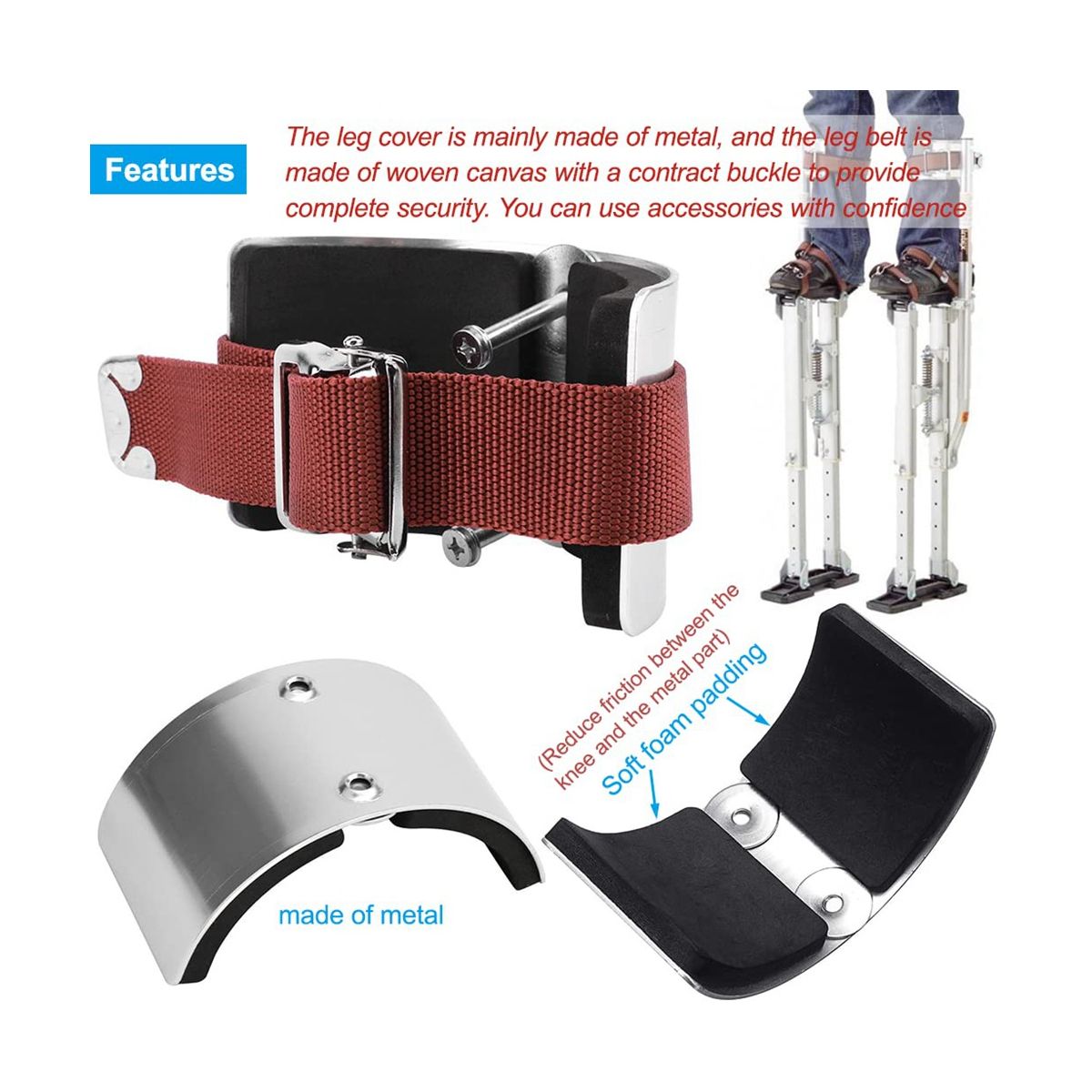2Set Drywall Stilt , Leg Straps Kit for Stilts, Leg Fixing