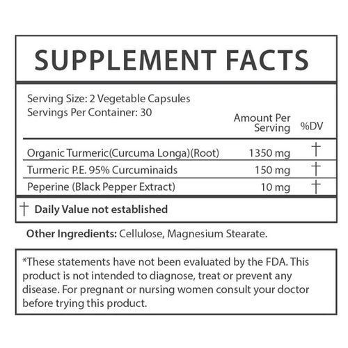 Turmeric Curcumin + Black Pepper 60 Count