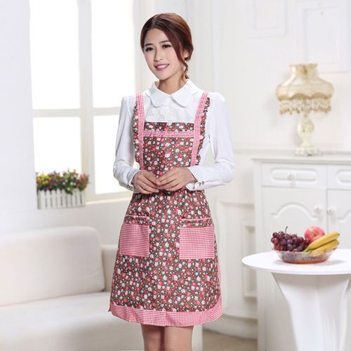 Plaid Print Kitchen Double Layer Anti-oil Aprons