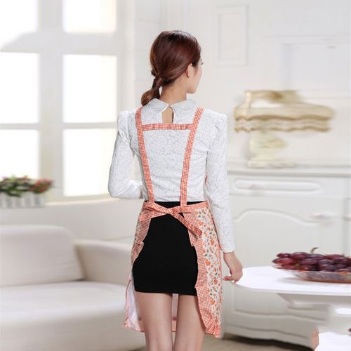 Plaid Print Kitchen Double Layer Anti-oil Aprons