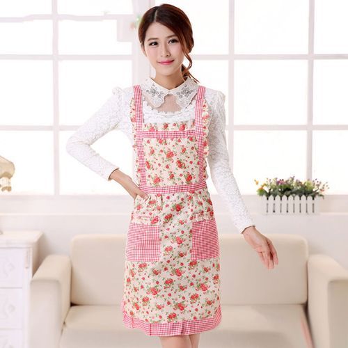 Plaid Print Kitchen Double Layer Anti-oil Aprons