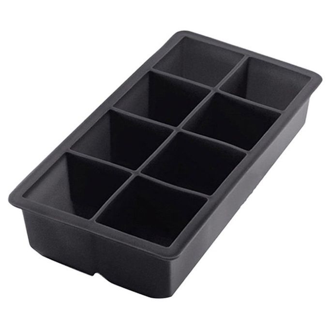 King Sili One I E Grid Food Grade Sili One I E Grid Eight Grid Square I E Mold-black-21.5*11.5*5cm