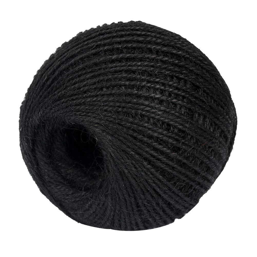 50m 2mm Twisted Natural Twine Burlap Hemp Rope-Black
