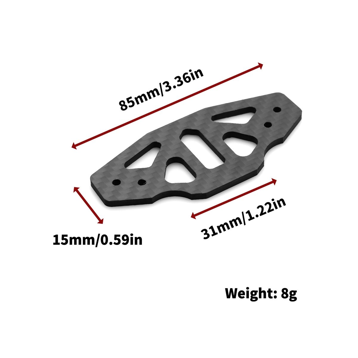 Carbon Fiber Front Bumper Support Plate for TT02 TT-0