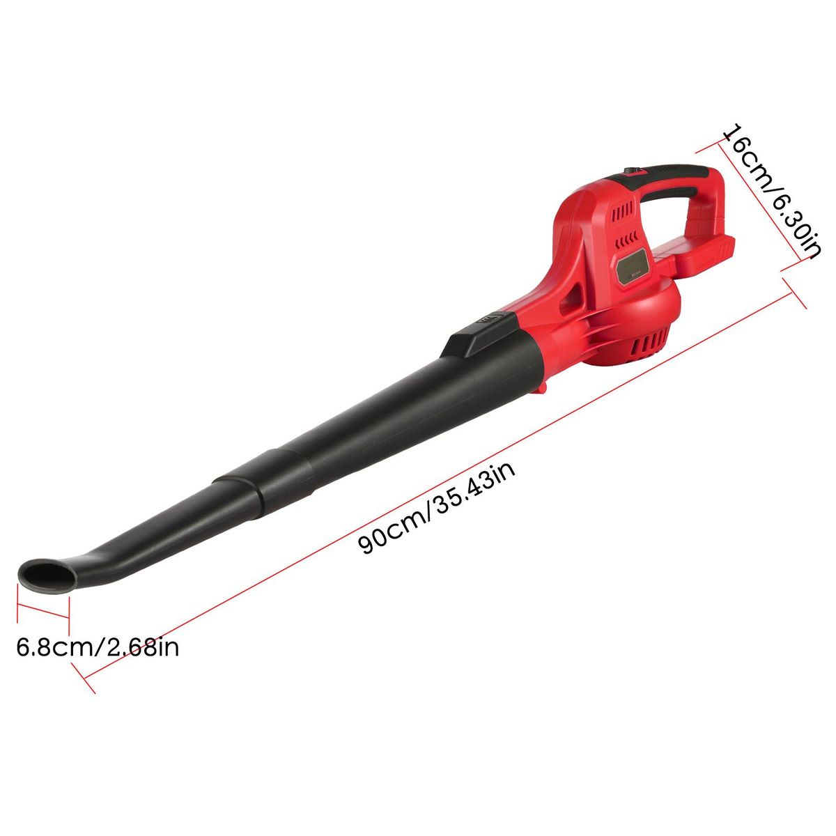20V Cordless Electric Leaf Blower 2-Speed Control 60MPH/ 130MPH Portable Handheld Power Leaf Blower Sweeper with Extension Tubes 2.0Ah Battery Fast Charger for Gutter Yard Lawn Path Jobsite RED UK
