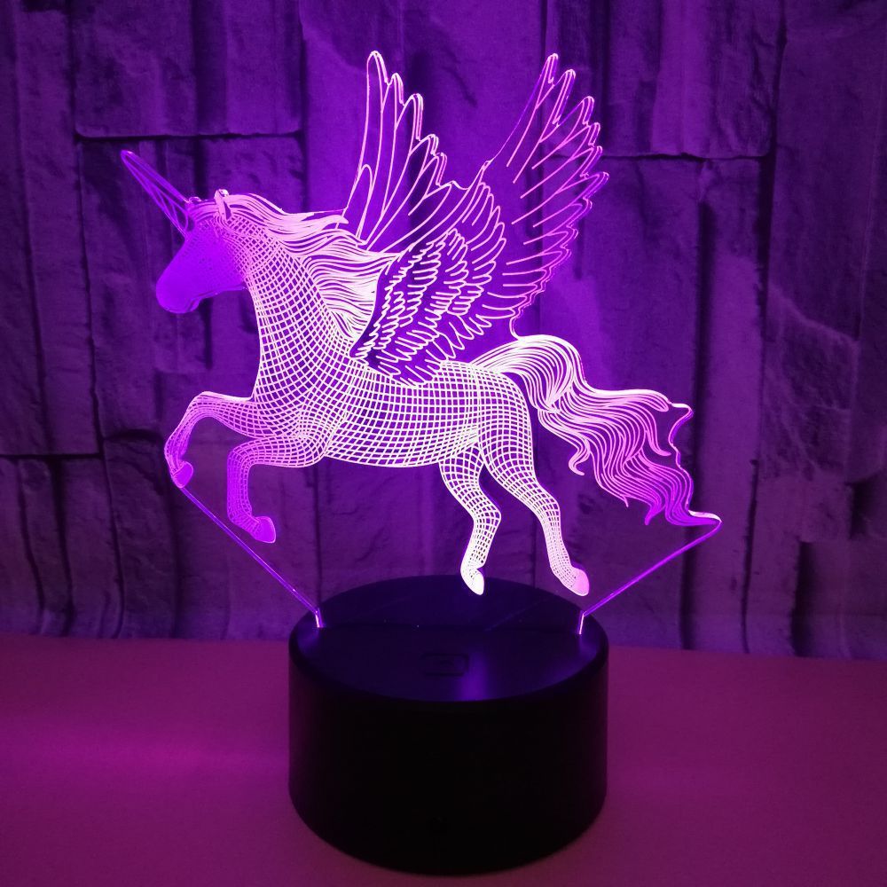3d Atmosphere Night Unicorn LED Touch Remote Control Table