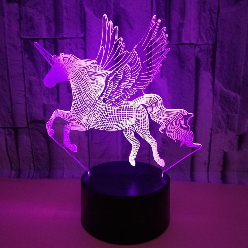 3d Atmosphere Night Unicorn LED Touch Remote Control Table