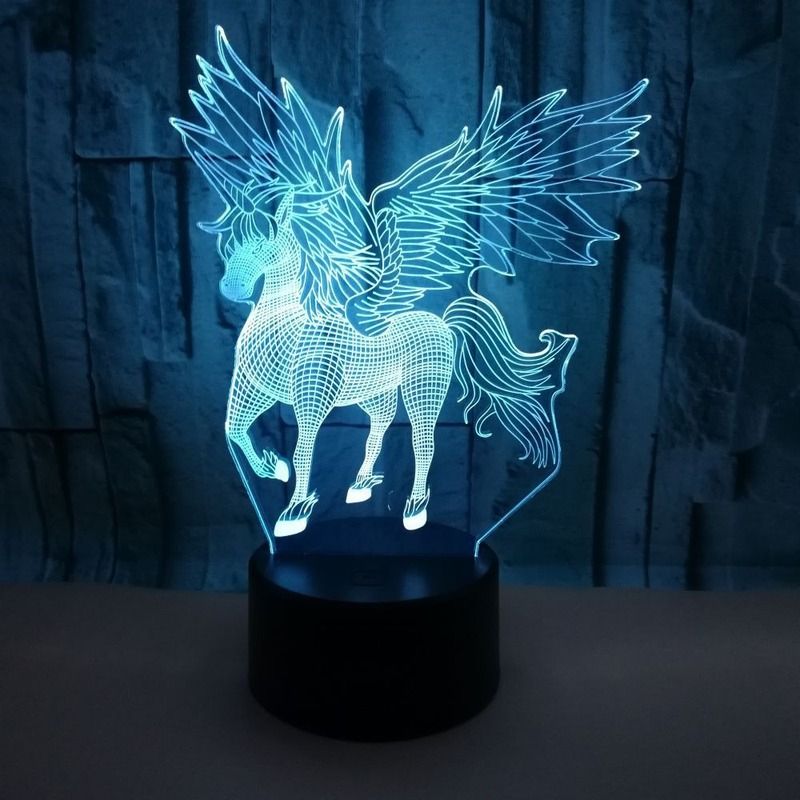 3d Atmosphere Night Unicorn LED Touch Remote Control Table
