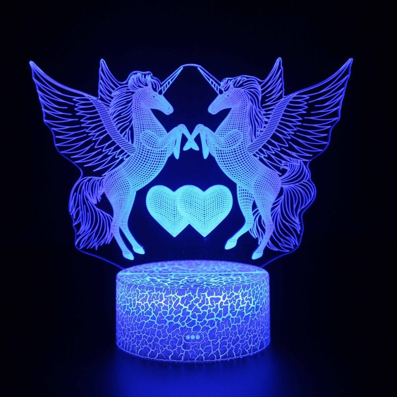 3d Atmosphere Night Unicorn LED Touch Remote Control Table