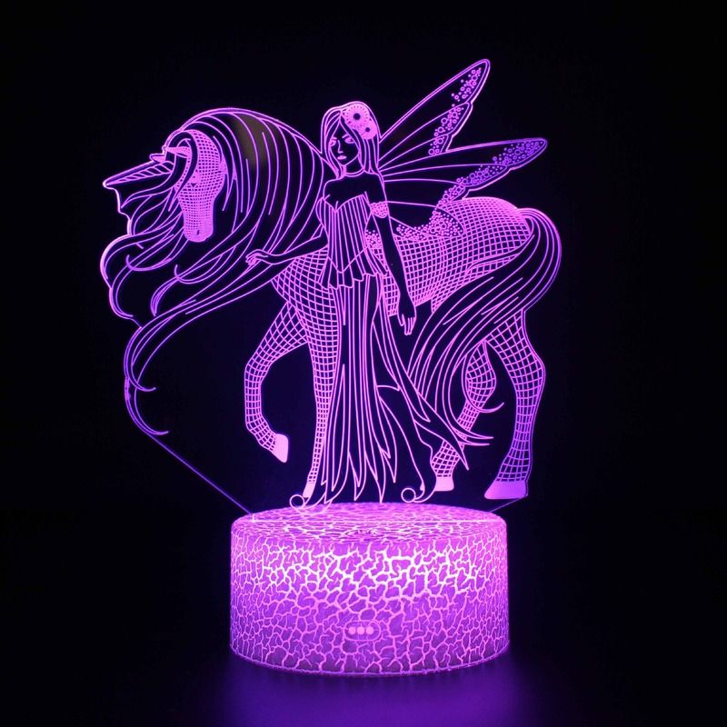 3d Atmosphere Night Unicorn LED Touch Remote Control Table