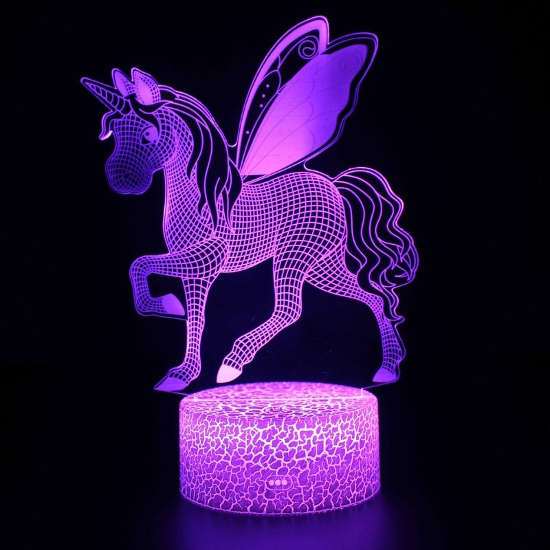 3d Atmosphere Night Unicorn LED Touch Remote Control Table