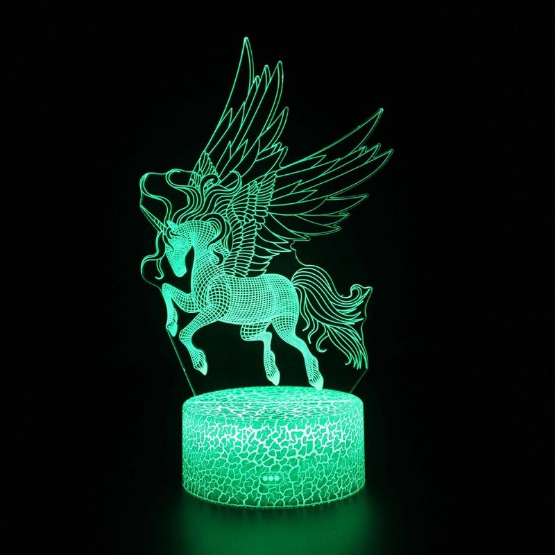 3d Atmosphere Night Unicorn LED Touch Remote Control Table