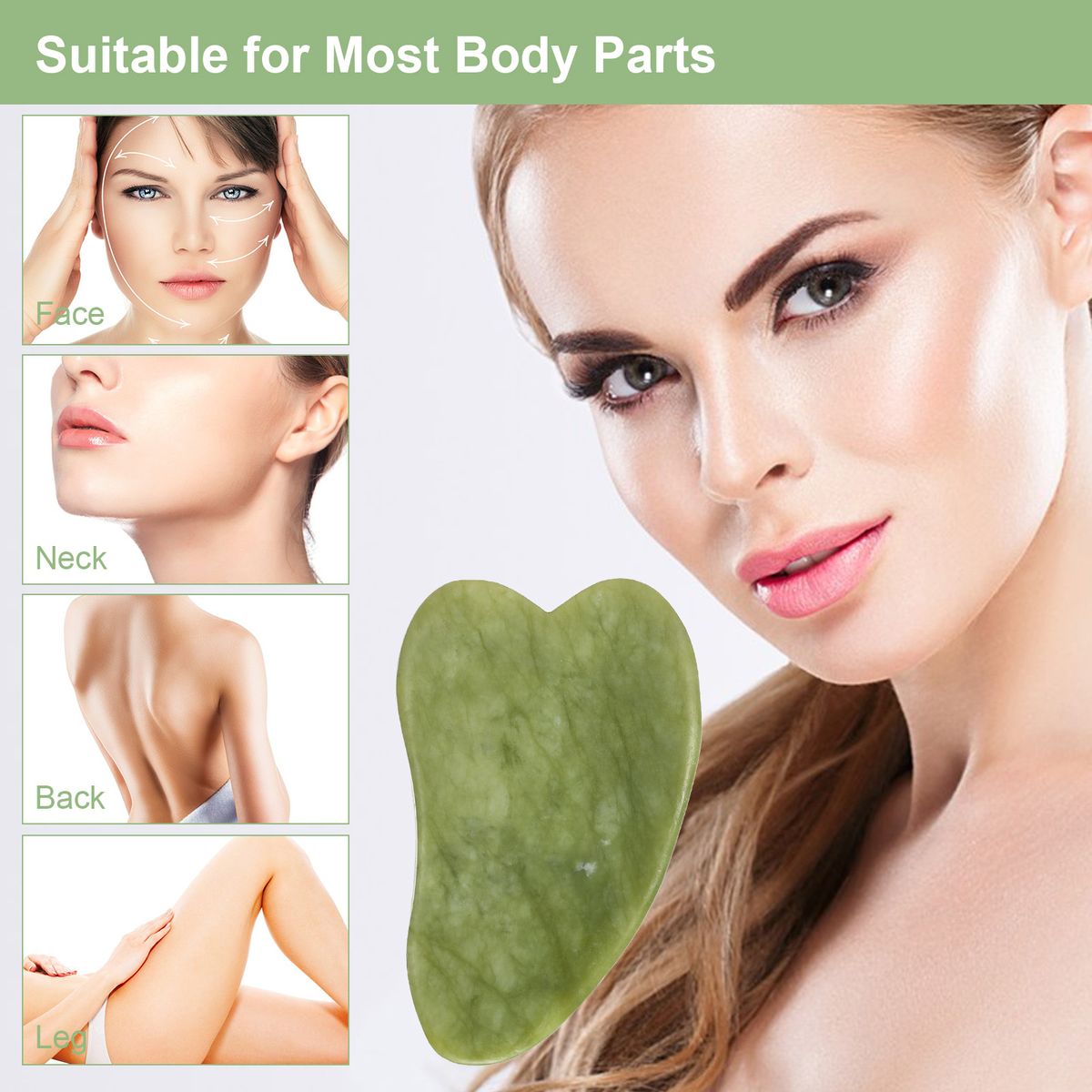 Jade Roller Set Jade Face Rollers & Gua Sha Scraper For