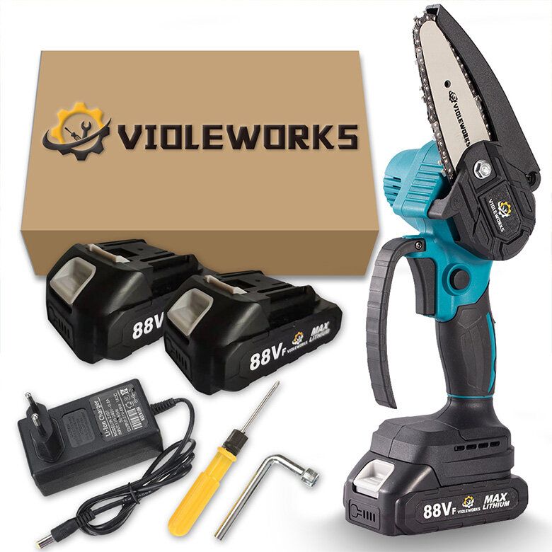 VIOLEWORKS 4 Inch 88VF Cordless Electric Chain Saw One-Hand