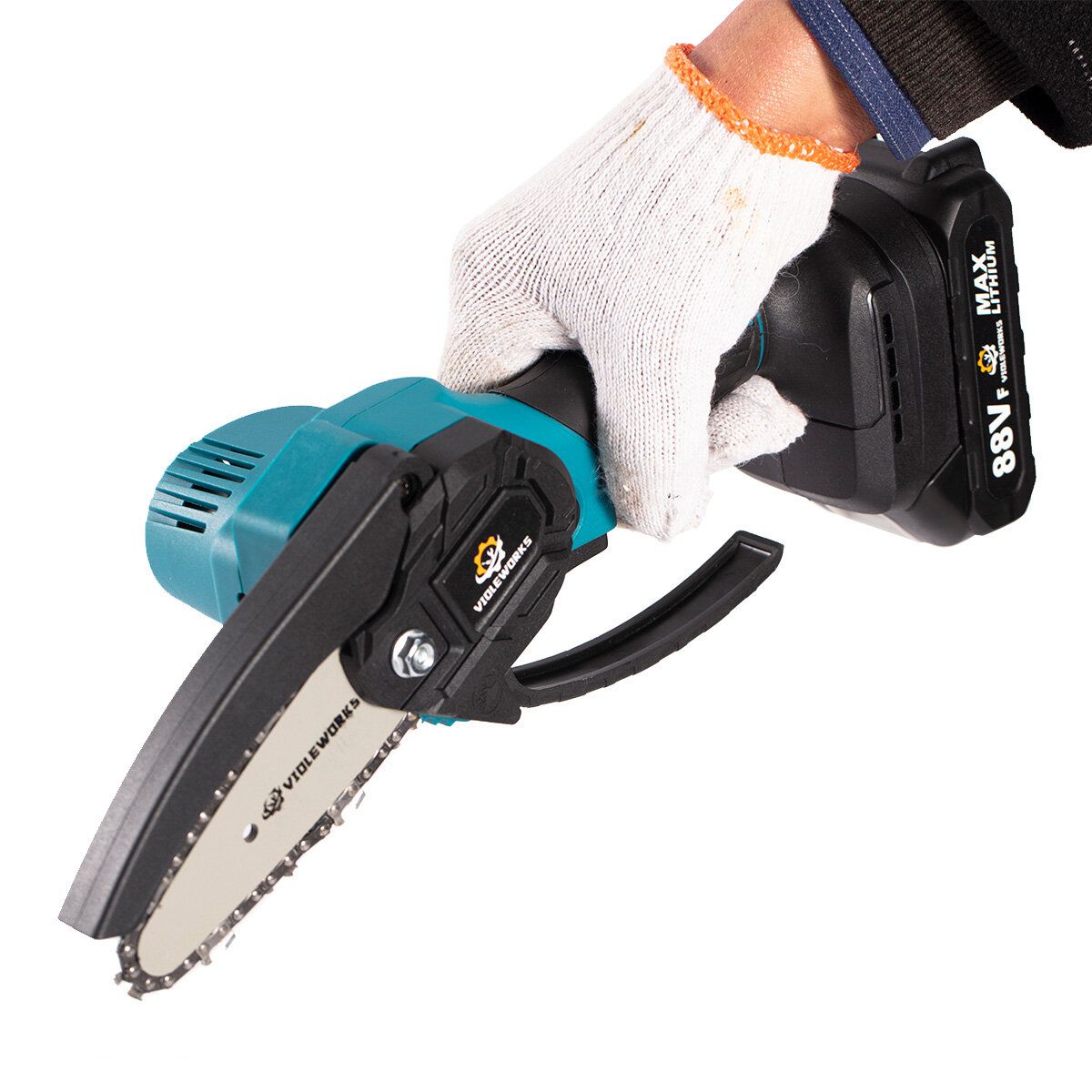 VIOLEWORKS 4 Inch 88VF Cordless Electric Chain Saw One-Hand