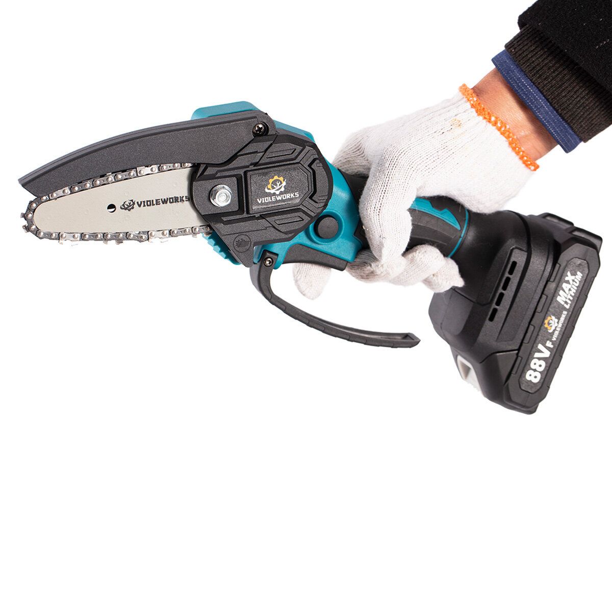VIOLEWORKS 4 Inch 88VF Cordless Electric Chain Saw One-Hand