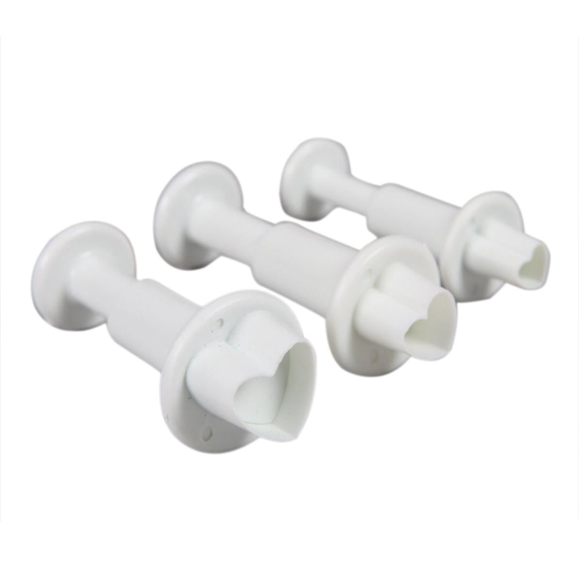 Set of 3 Sugarcraft Heart Plunger