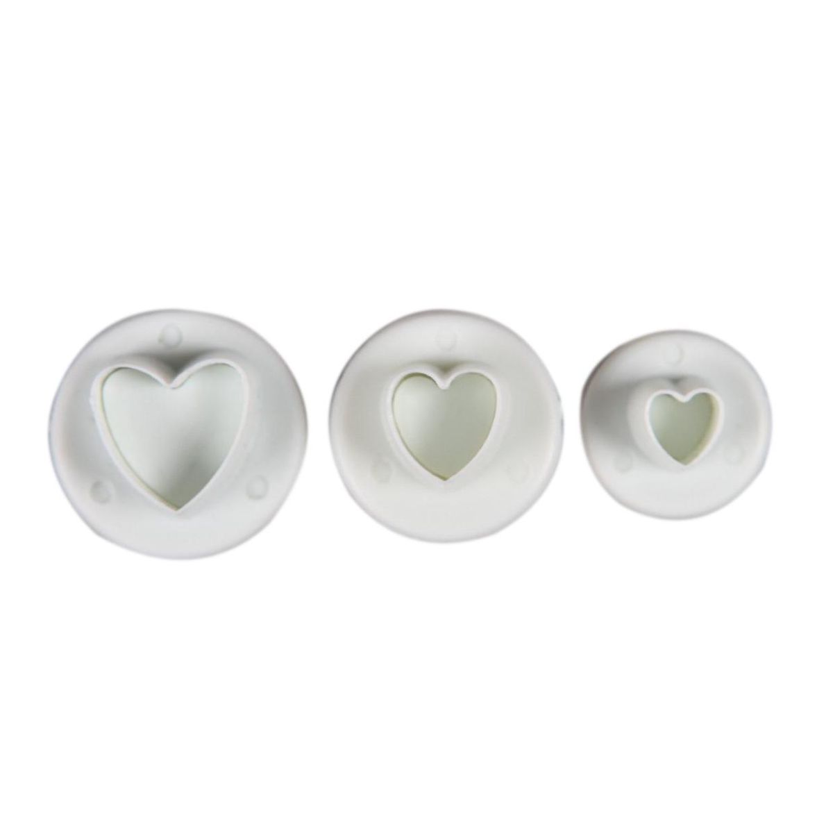 Set of 3 Sugarcraft Heart Plunger