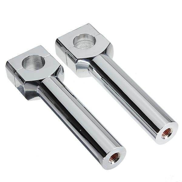 6 Inch Chrome Motorcycle Custom Round Top Handlebar Risers For Harley Suzuki Honda