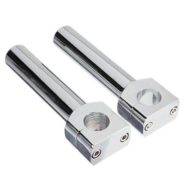6 Inch Chrome Motorcycle Custom Round Top Handlebar Risers For Harley Suzuki Honda
