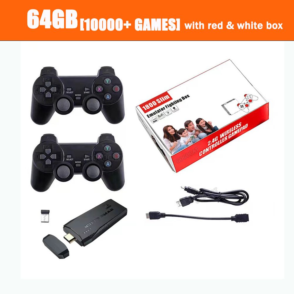 64G Video Game Console Arcade Wireless Kids Retro Emulator