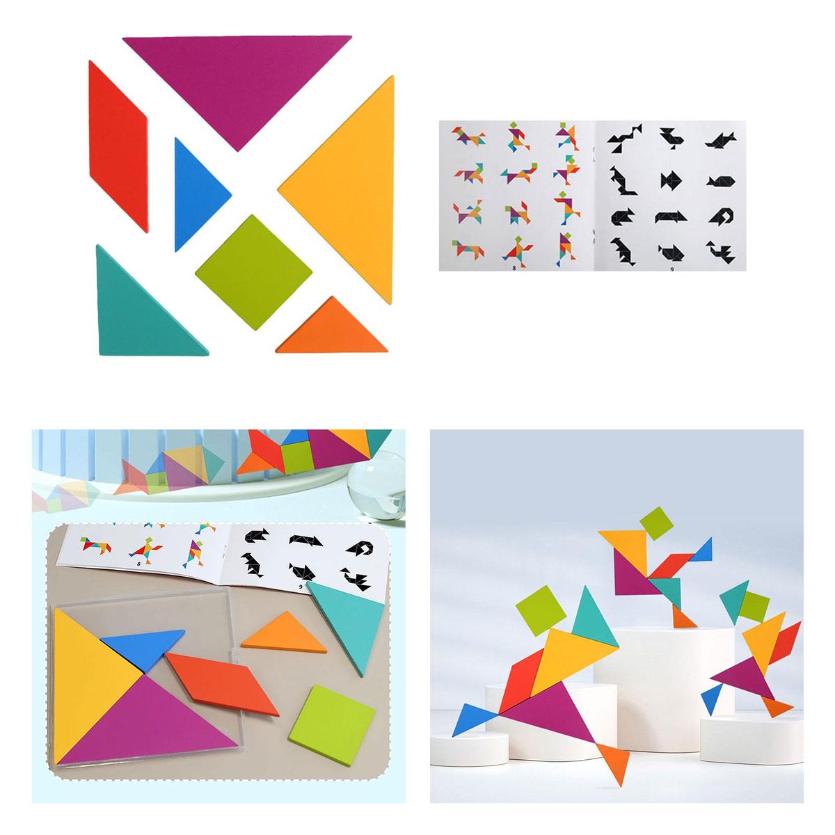 Tangram Shapes Puzzle Set Learning Toys For Ages 4-8 Boys Girls