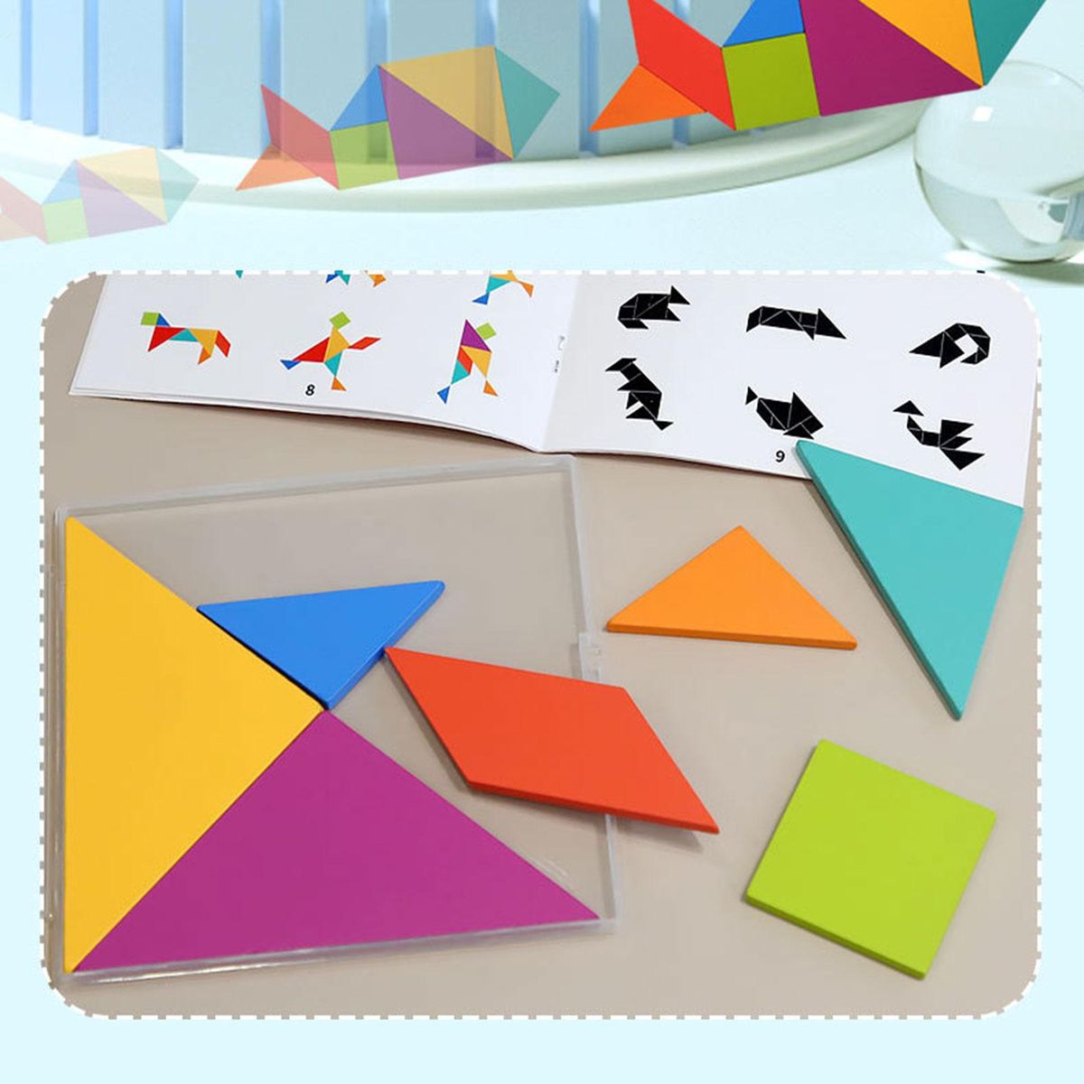 Tangram Shapes Puzzle Set Learning Toys For Ages 4-8 Boys Girls