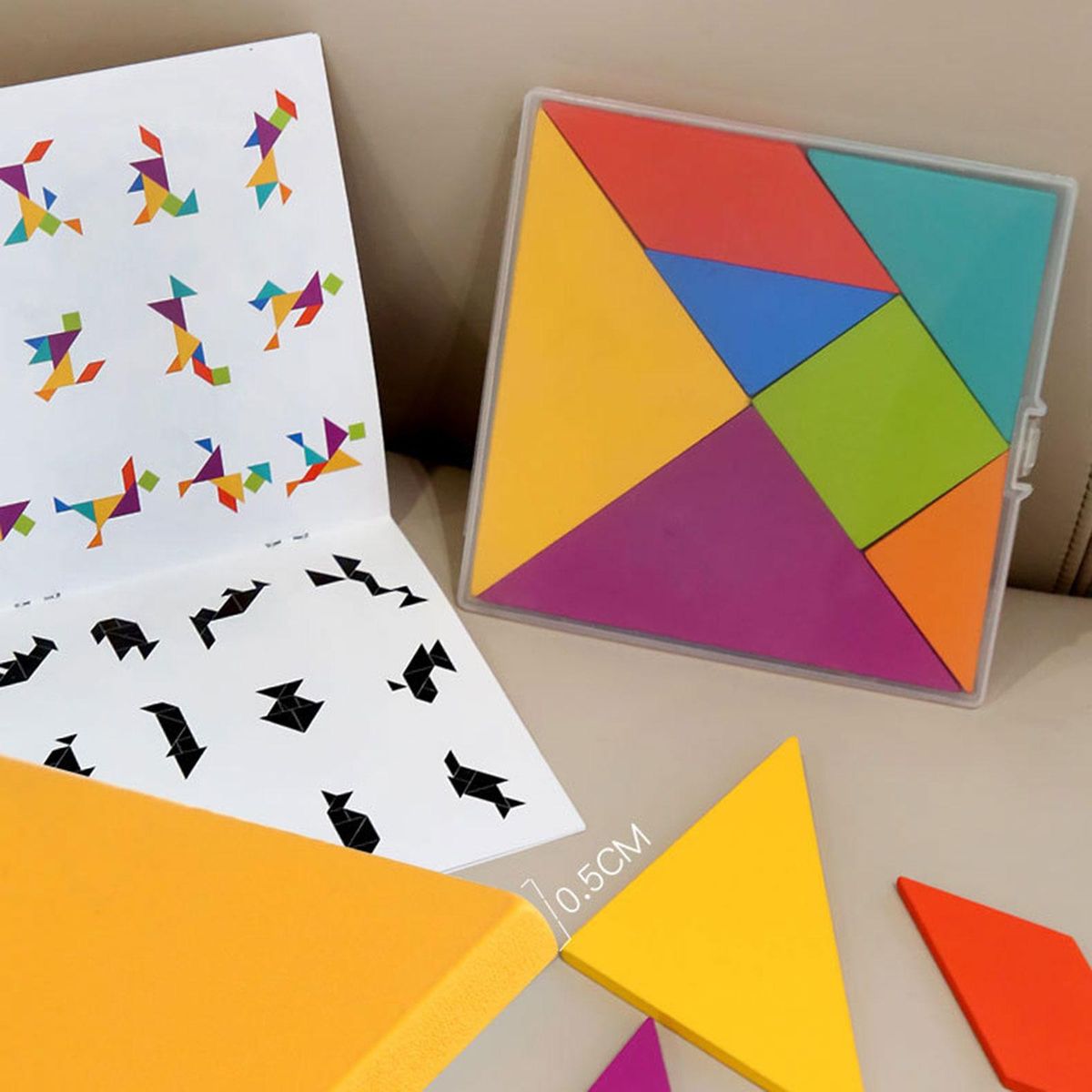Tangram Shapes Puzzle Set Learning Toys For Ages 4-8 Boys Girls