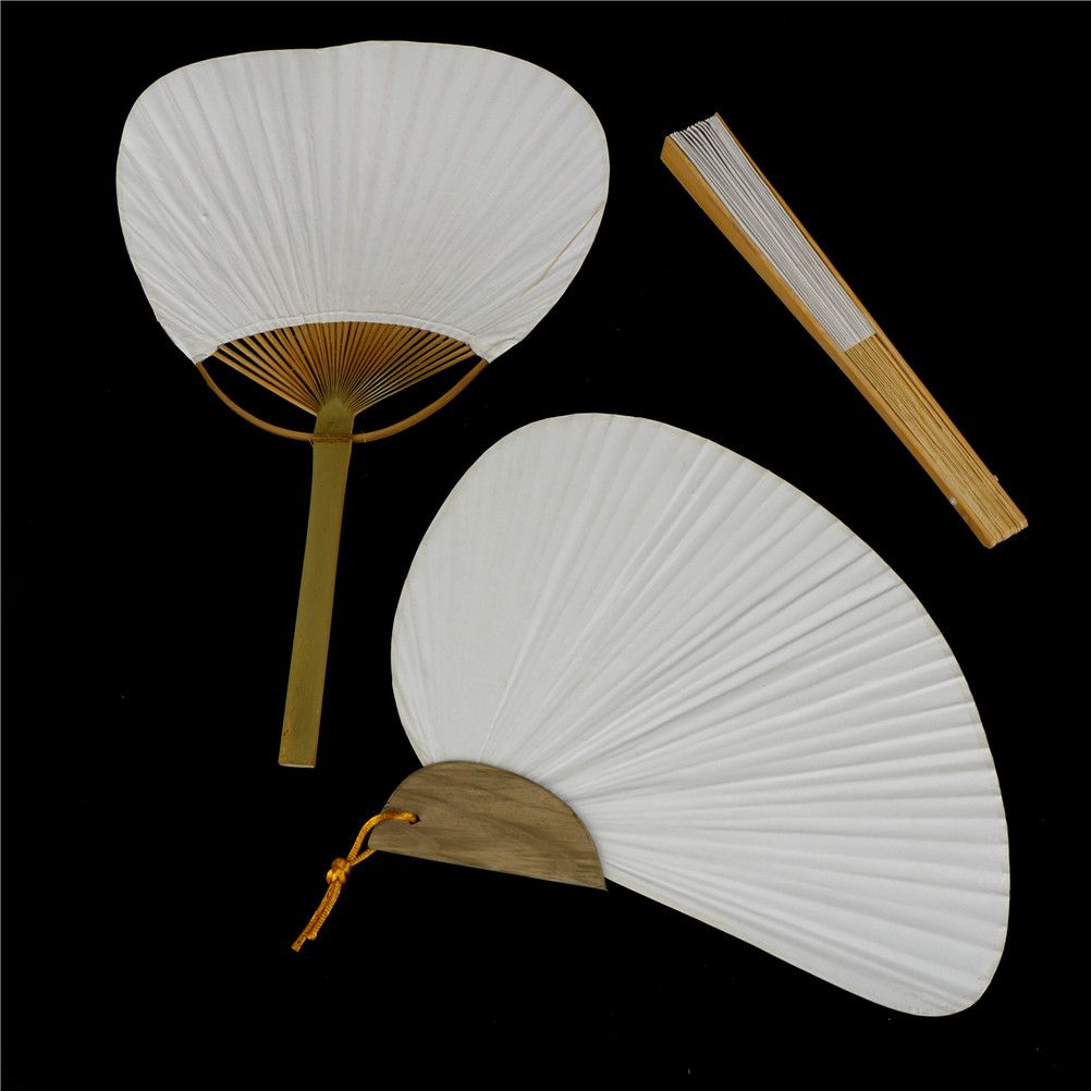 1pc A;23*13cm.B:38*24.5cm,C:25.5*20cm Elegant White Party Hand Favors Sizes Folding 3 Paper Fan Wedding