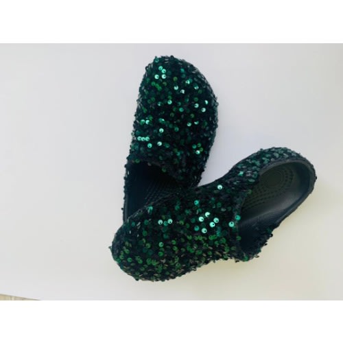 Bling Custom Clogs With Sequence Design - Black/Green