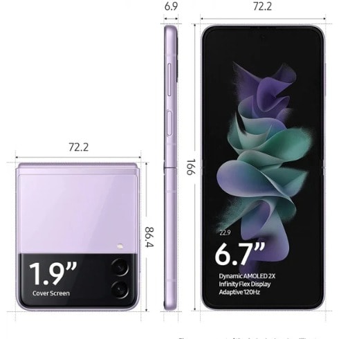 Z Flip3 5G - 256GB ROM - 8GB RAM - Dual Sim -3300mAh