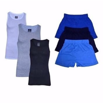 Men's Bundle Of Singlets & Boxers - Multicolour