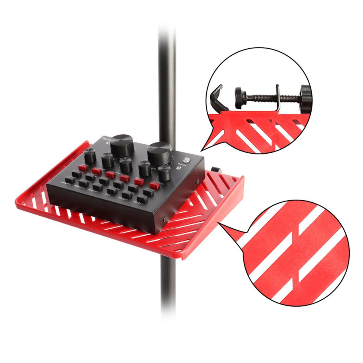 Mic Stand Soundcard Tray Bracket  Rack For Live Broadcast